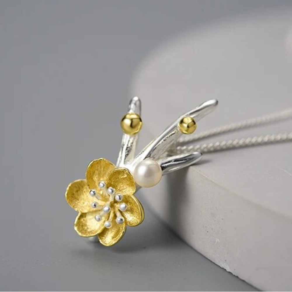 Artisan Handmade 925 Silver Natural Pearl Flower The Zaidea Necklace - Picture 11 of 12